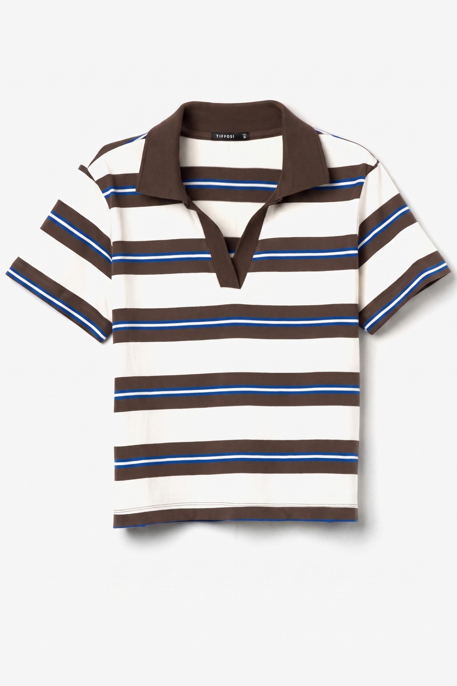 Beige Striped Short Sleeve Tee