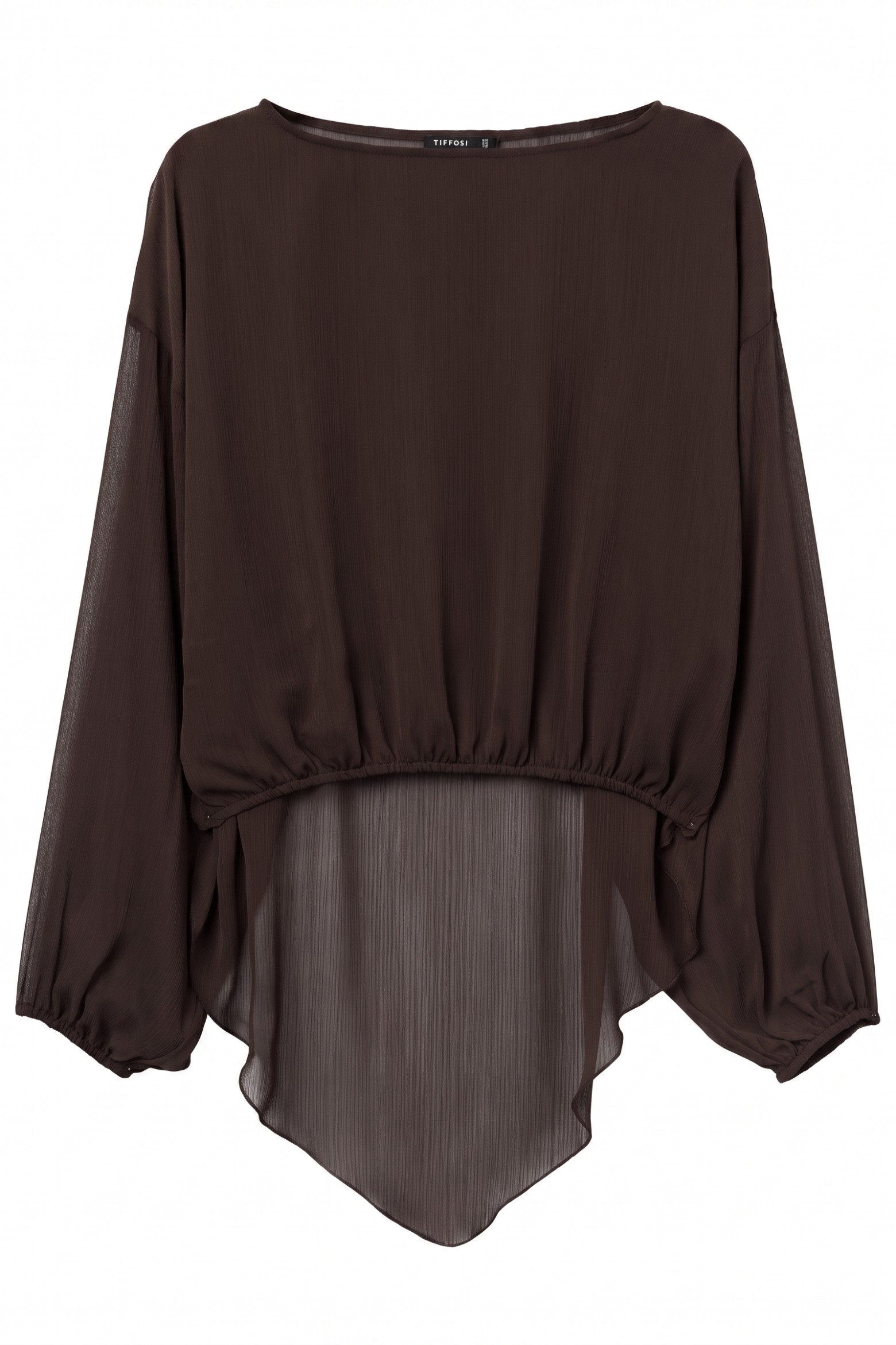 Blusa fluida manga larga chocolate