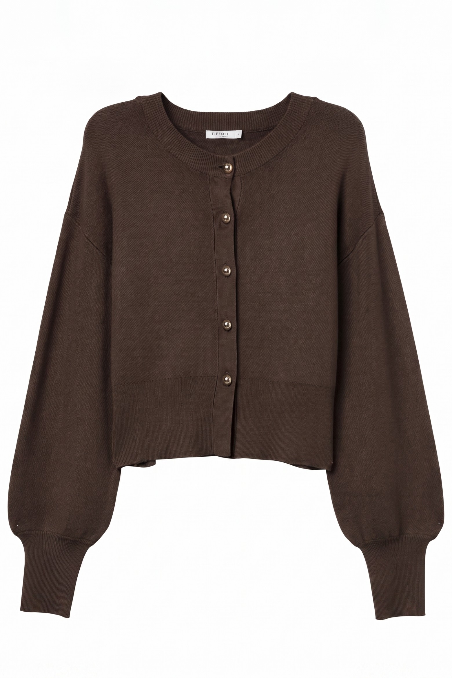 Cardigan castanho cropped
