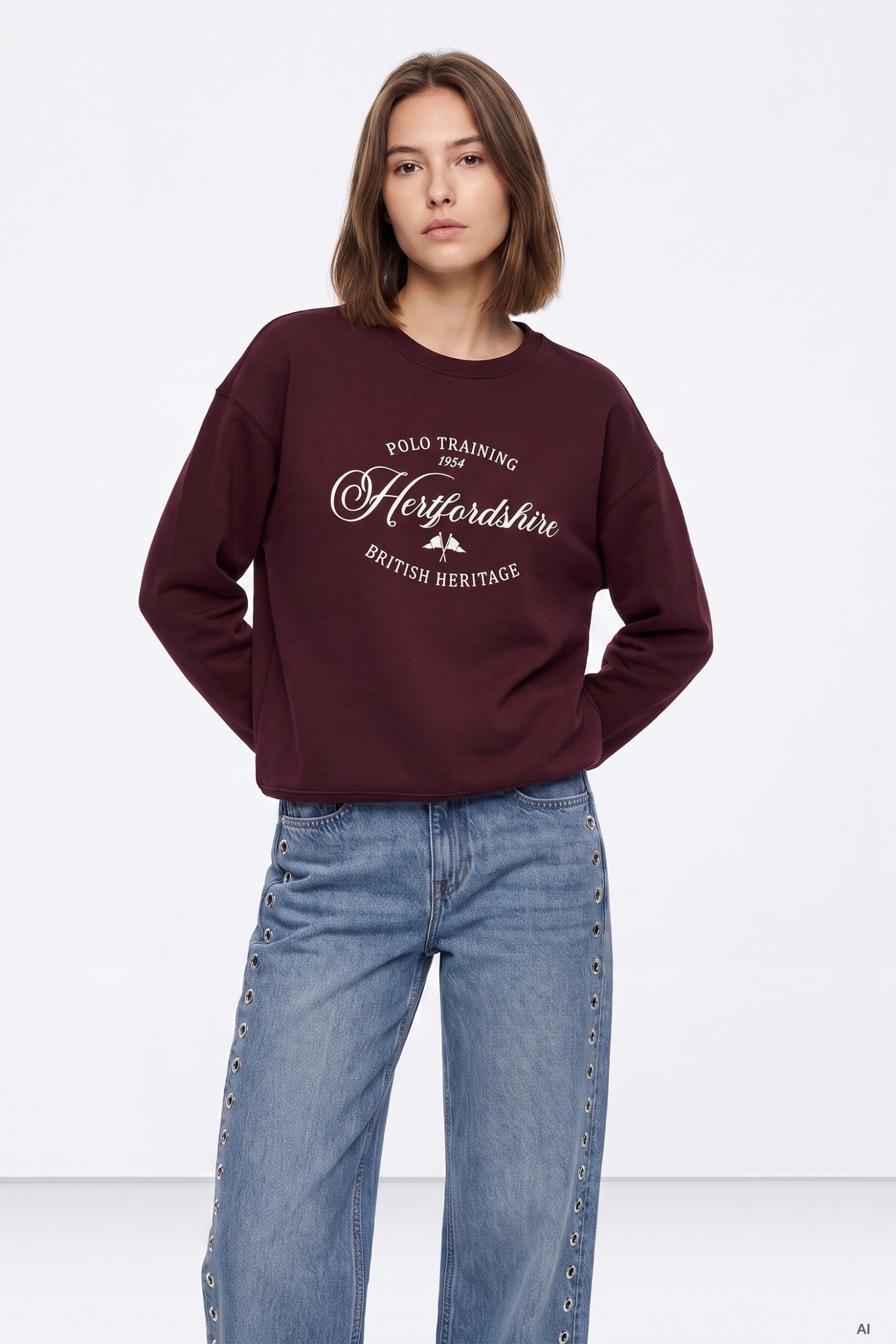 Burgundy Graphic Sweatshirt