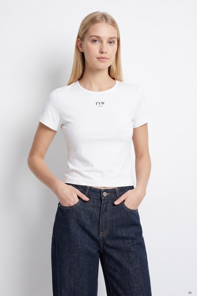 Camiseta blanca manga corta