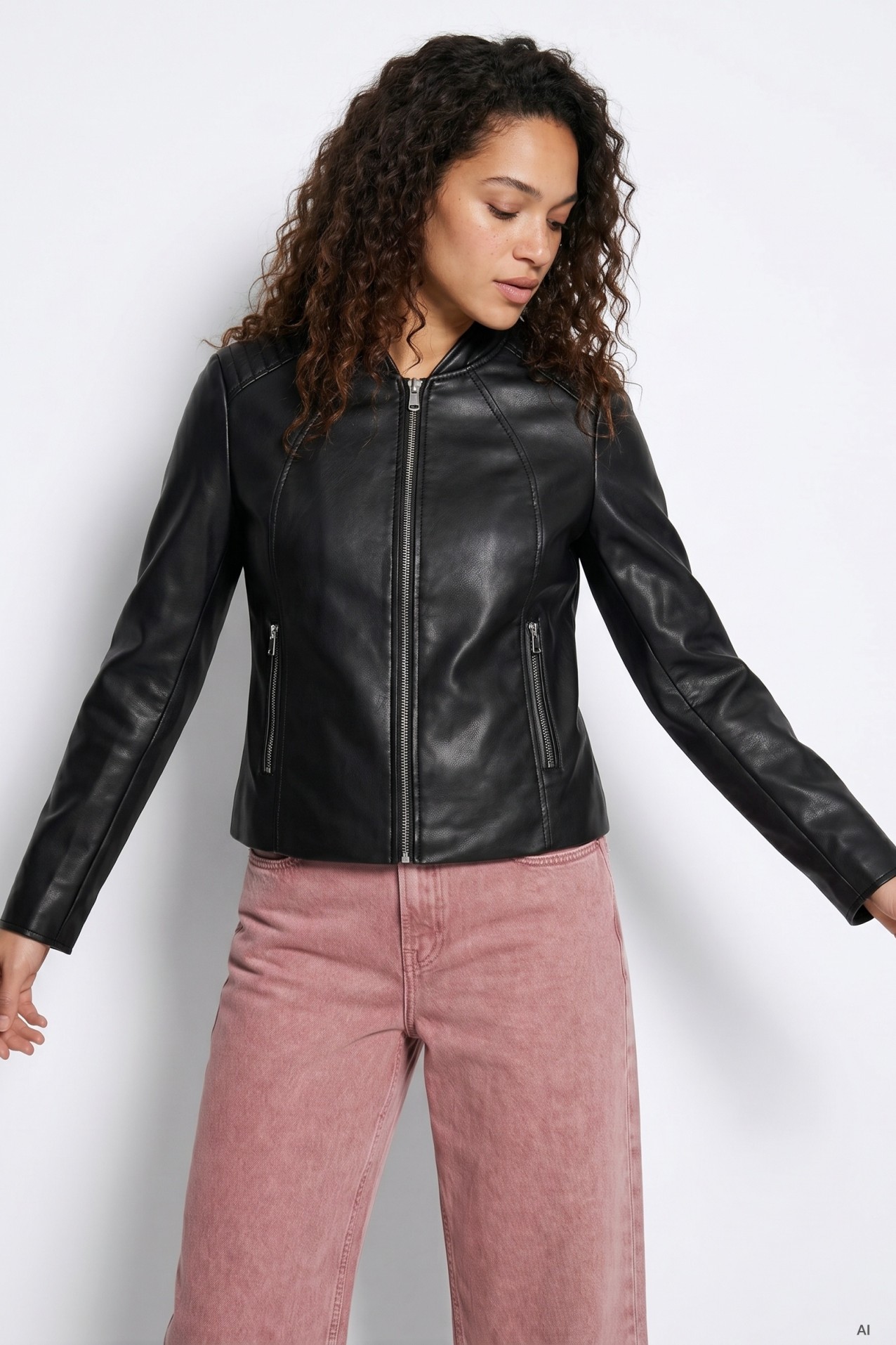 Black Faux Leather Jacket