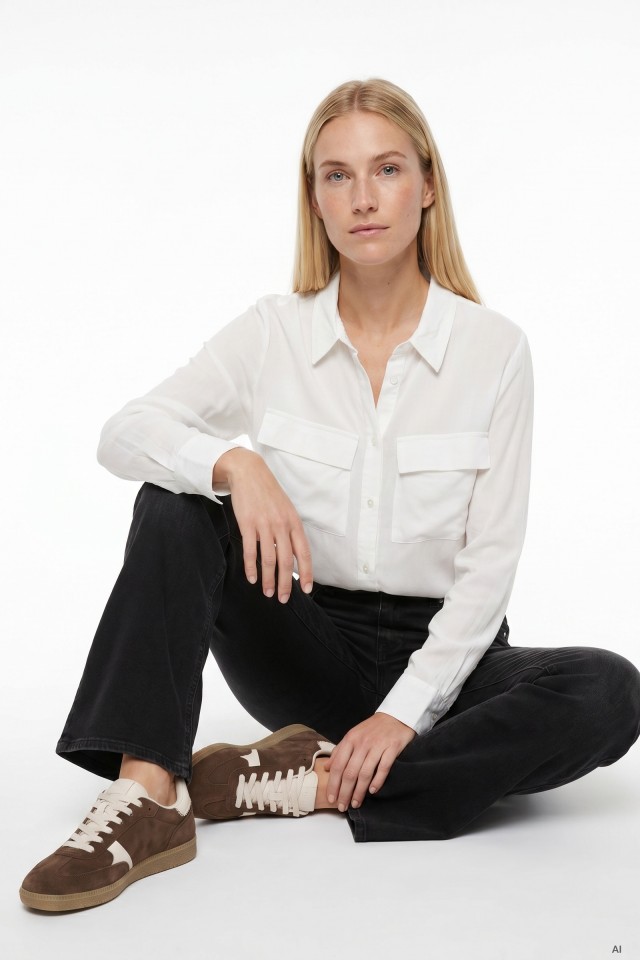 Long Sleeve Off-White Shirt