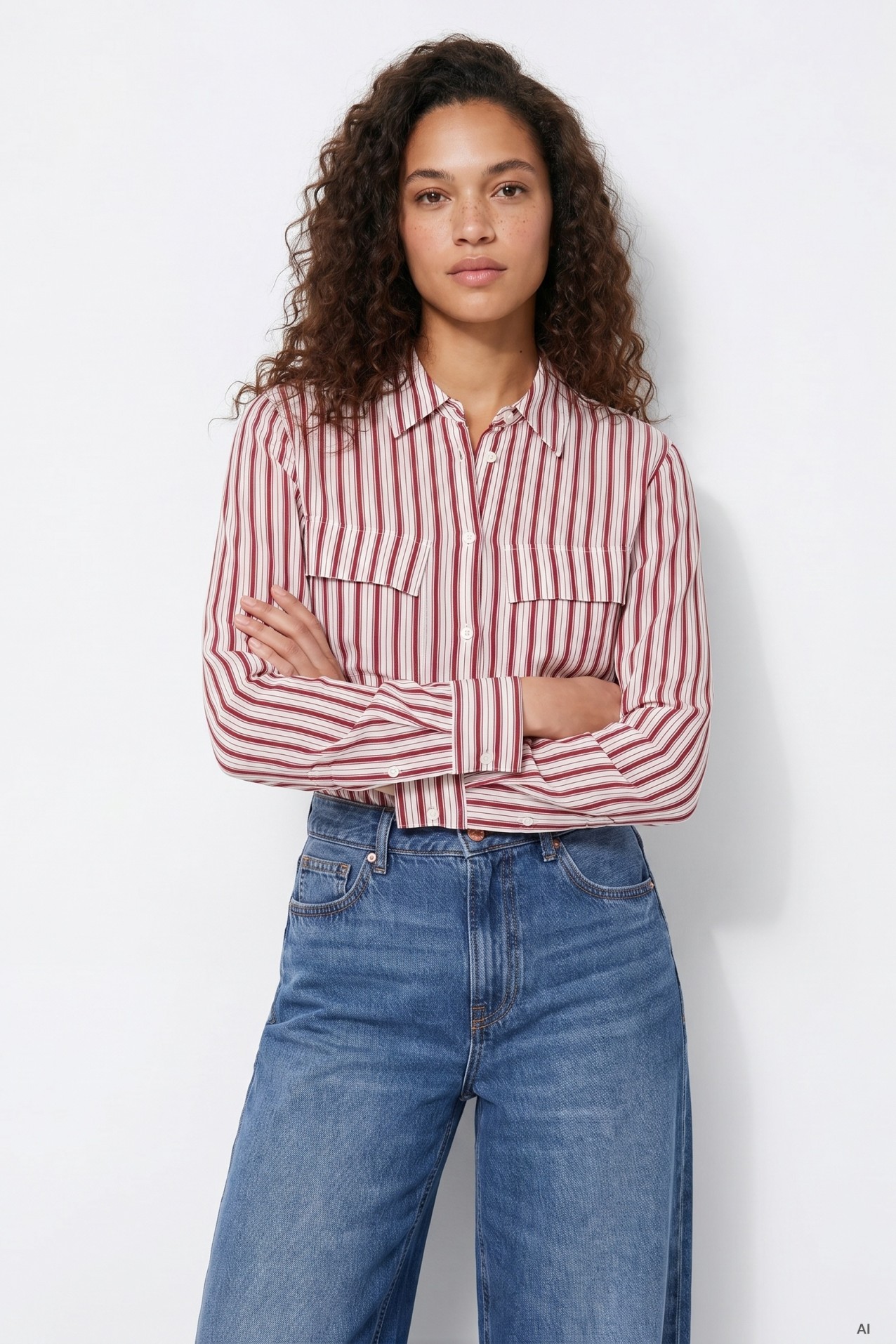 Red Striped Long Sleeve Shirt