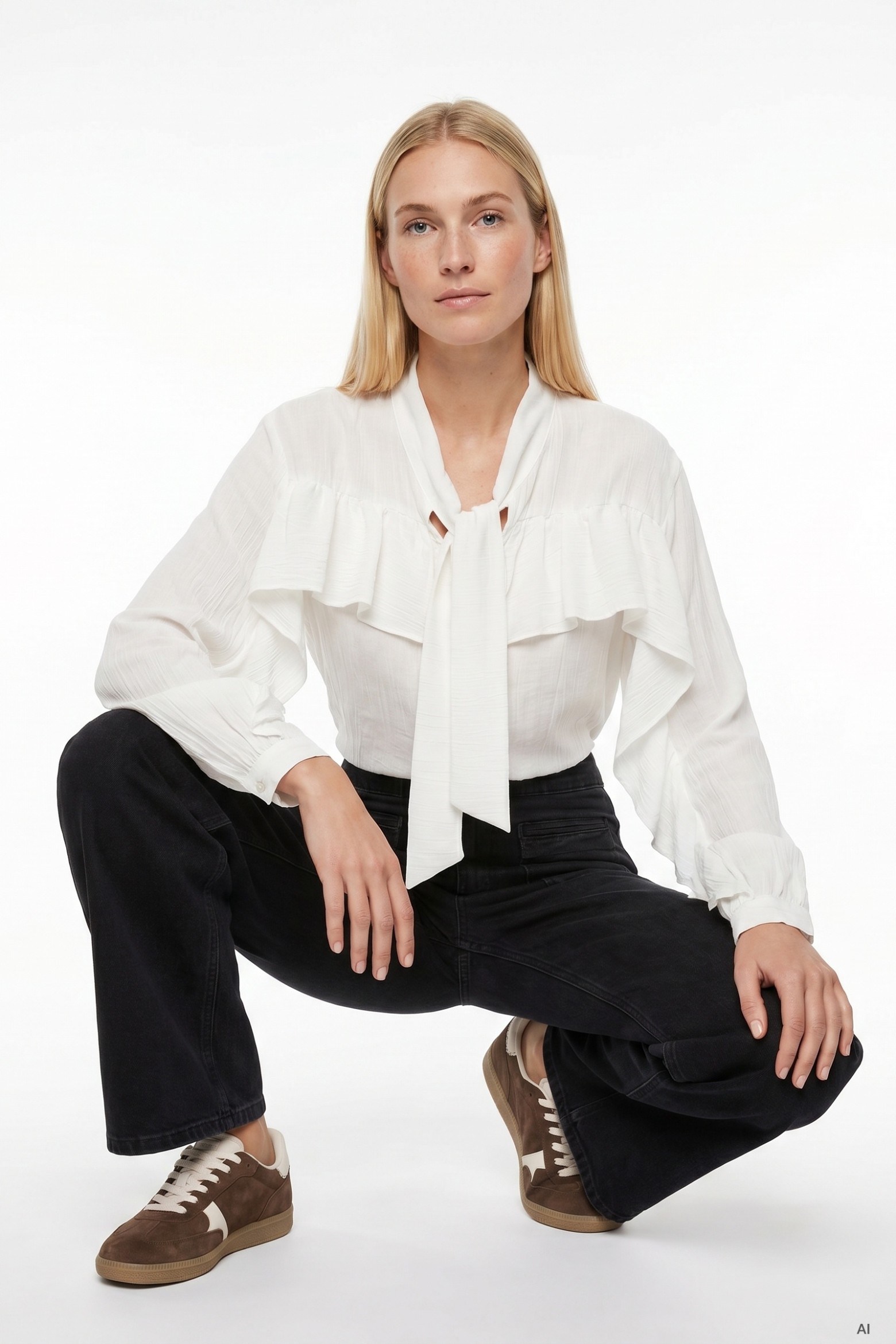 Blusa com folho e laço