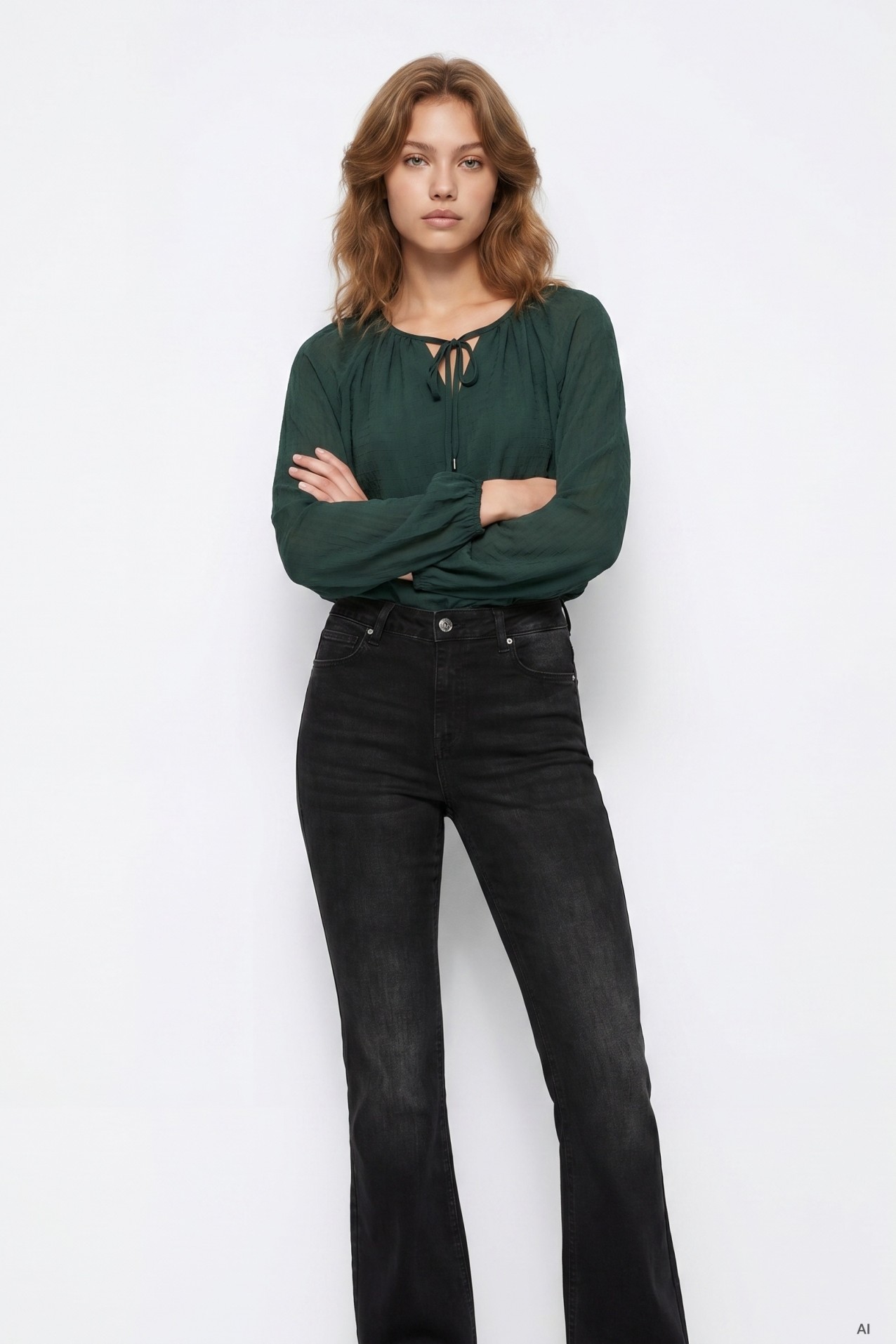 Green Long Sleeve Blouse