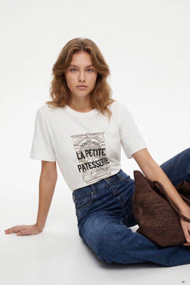 T-shirt cru estampada frente