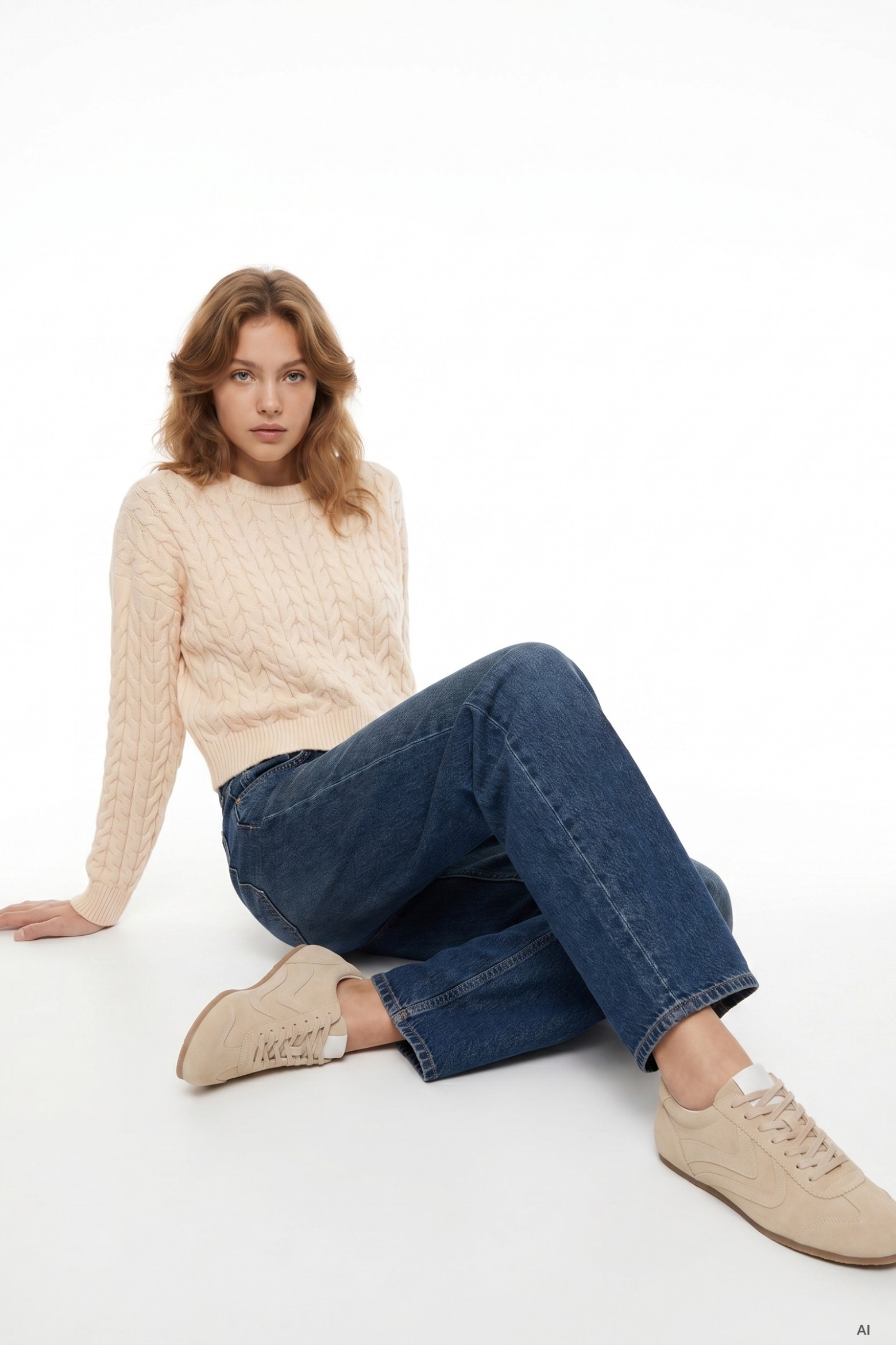 Camisola bege com textura