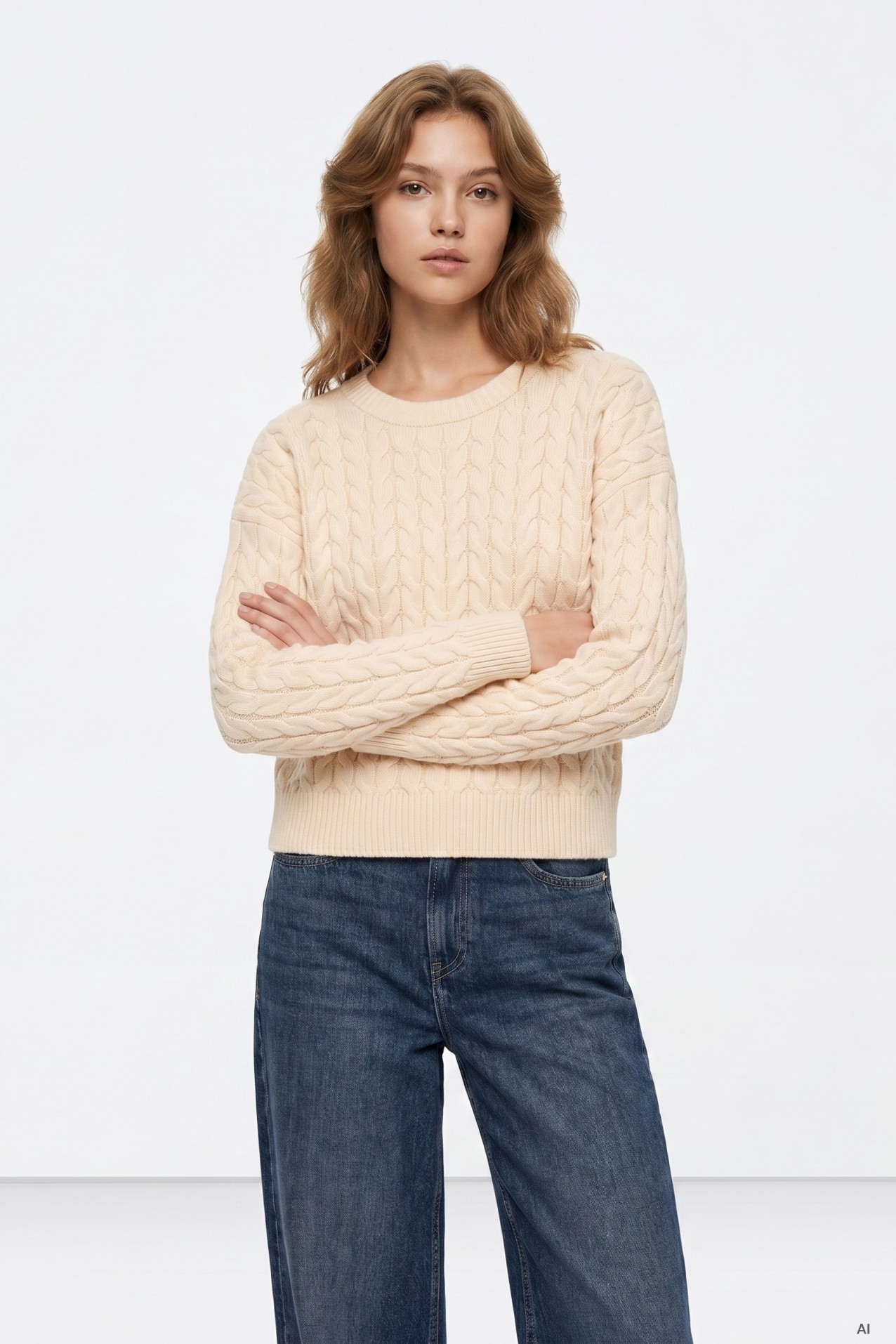 Camisola bege com textura