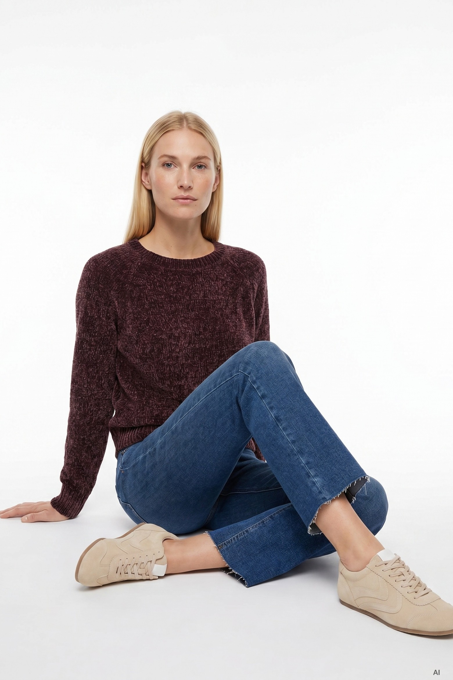 Chunky Brown Crew Neck Sweater