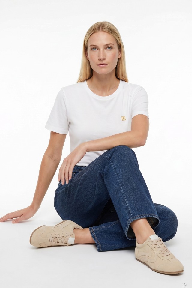 Camiseta b�sica blanca corta