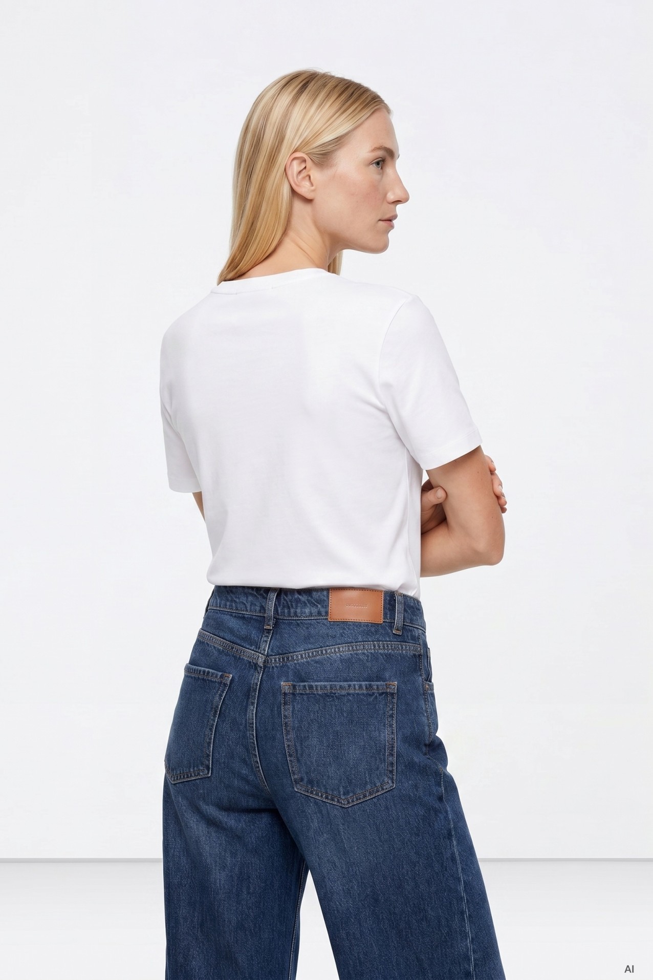 T-shirt branca corte direito