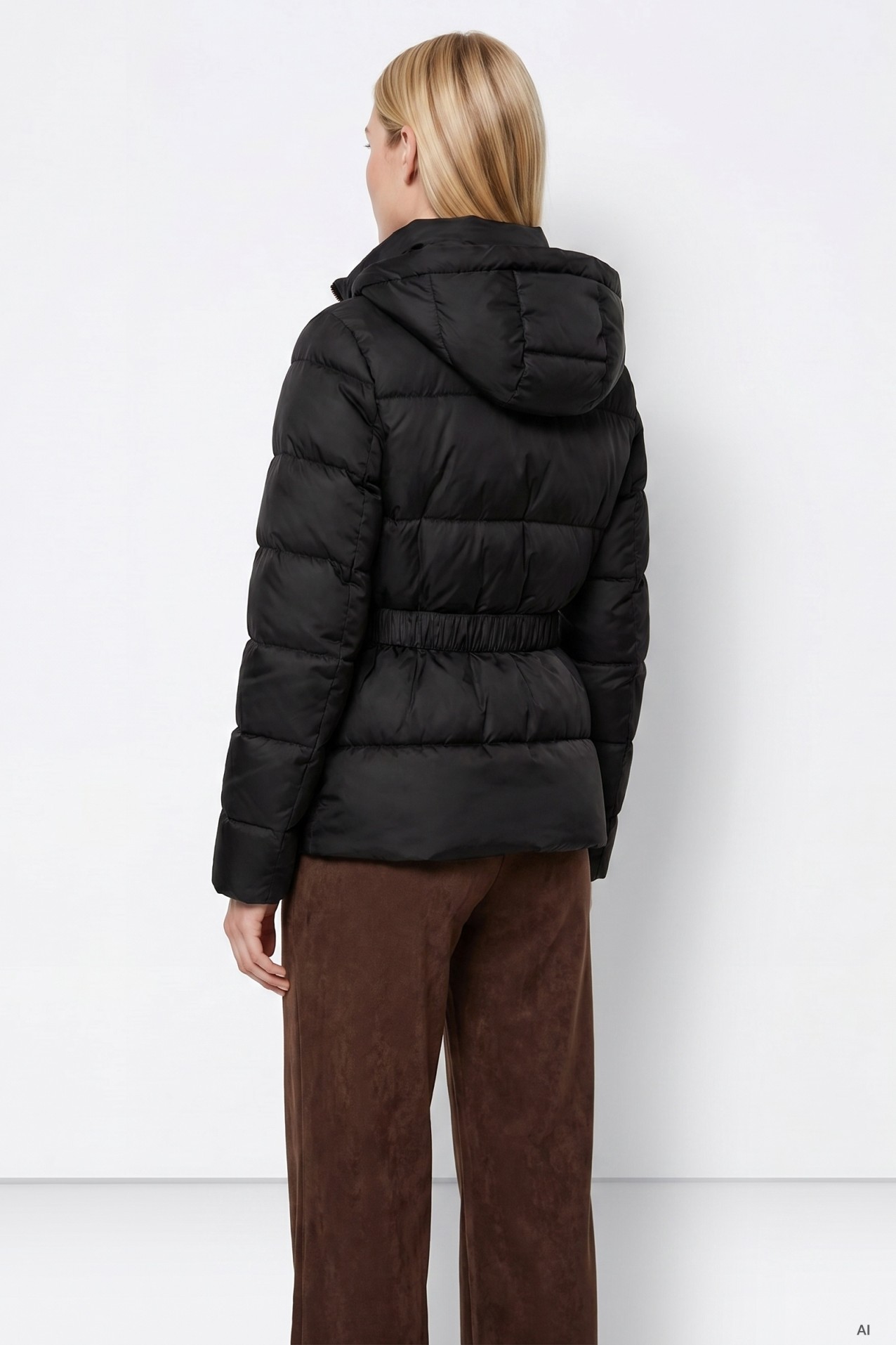 Black Puffer Hooded Jacket