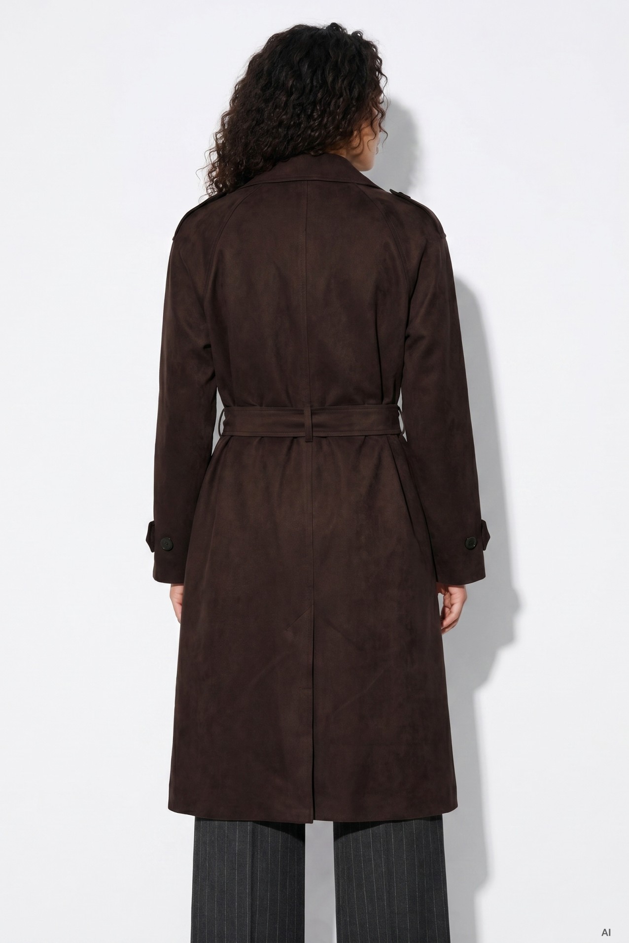 Long Chocolate Belted Coat