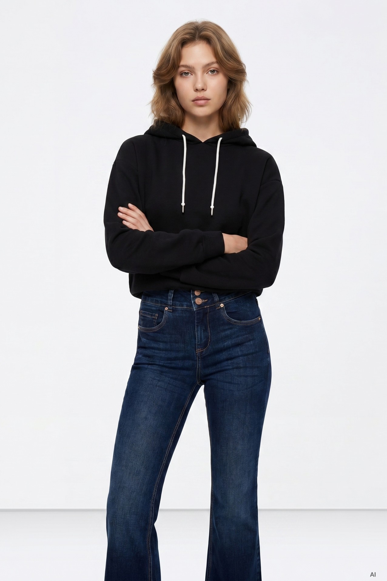 Sweatshirt preto com capuz