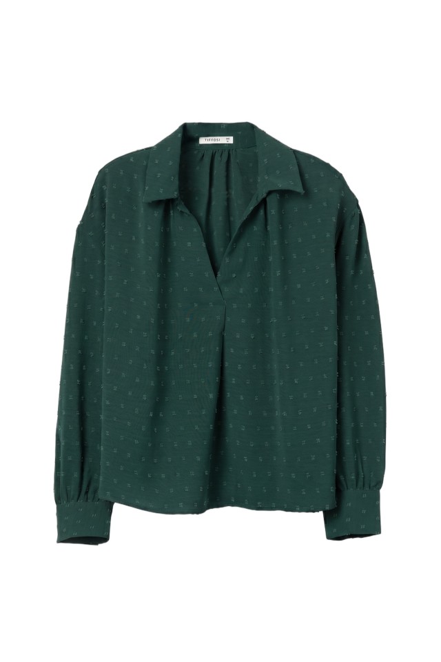 Blusa verde manga comprida Blusa verde manga comprida