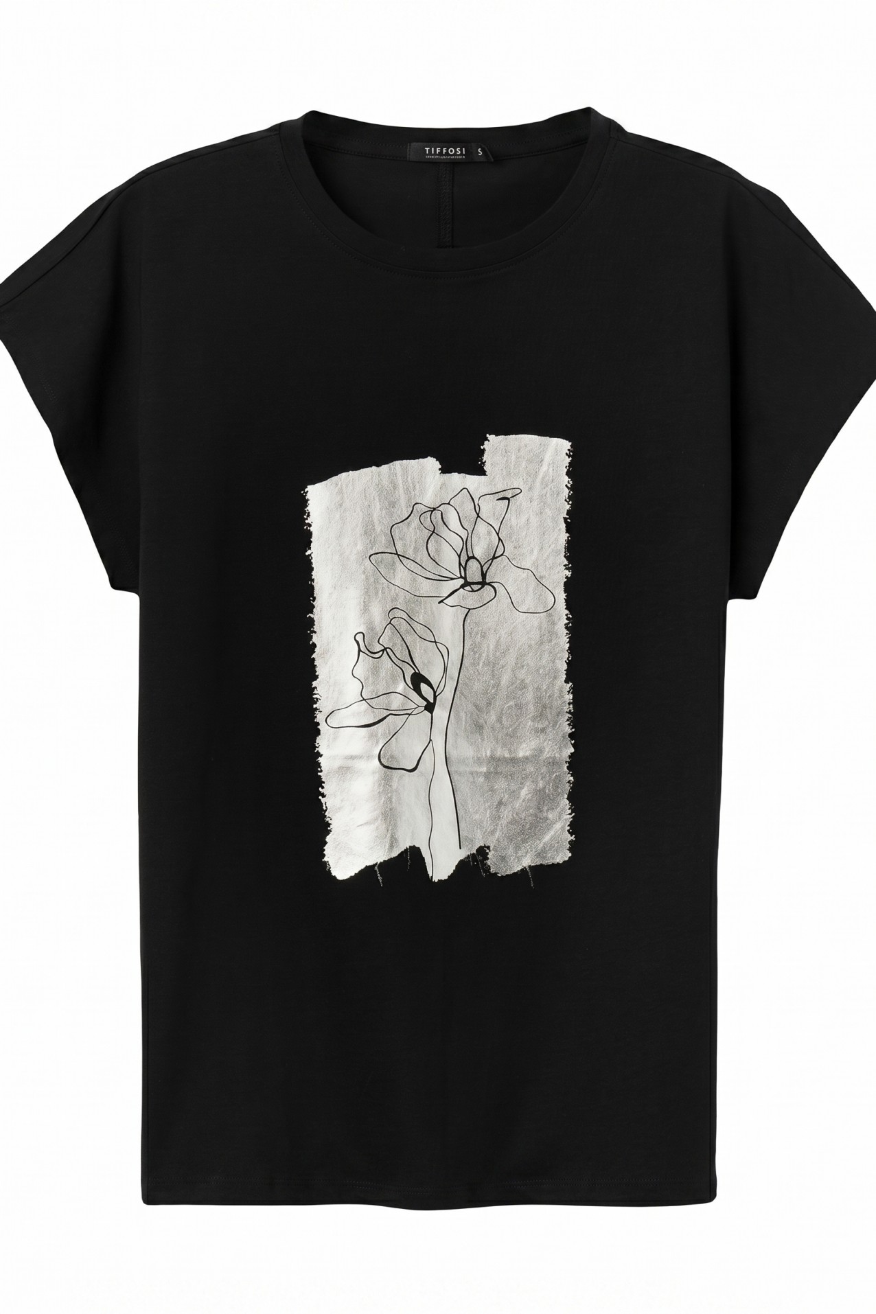 Camiseta negra print art�stico