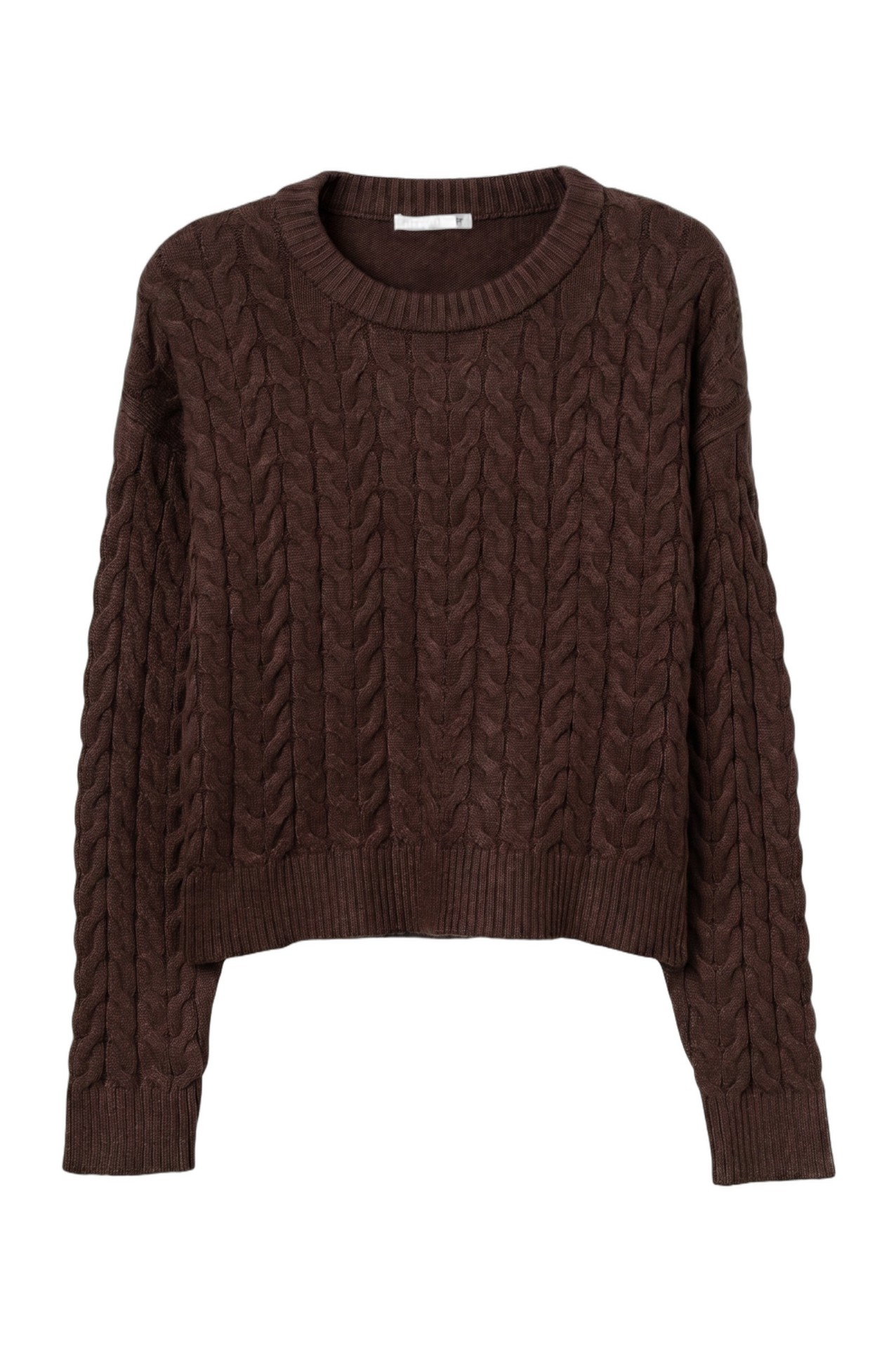 Camisola castanha tricotada crop