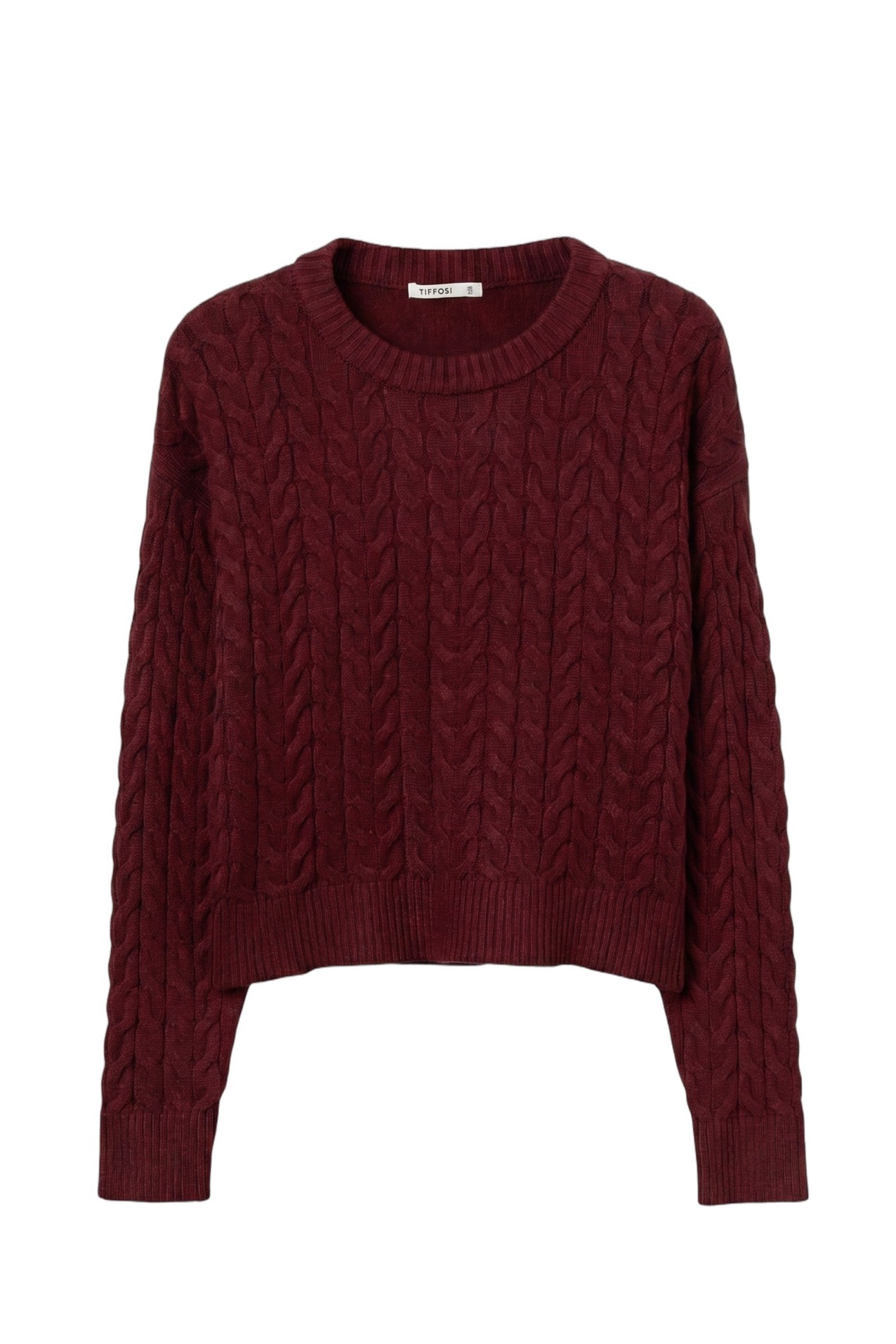Camisola chunky cor-de-vinho
