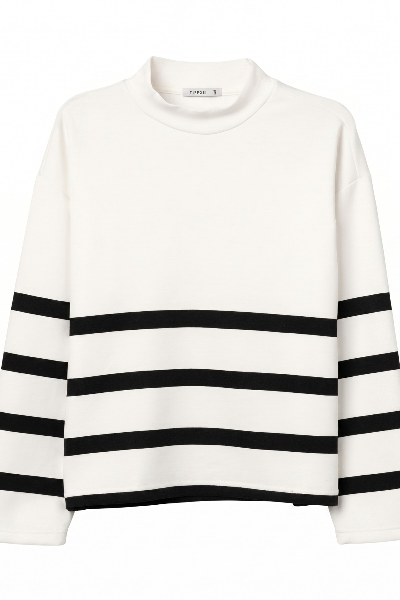 Camisola riscas oversize branca