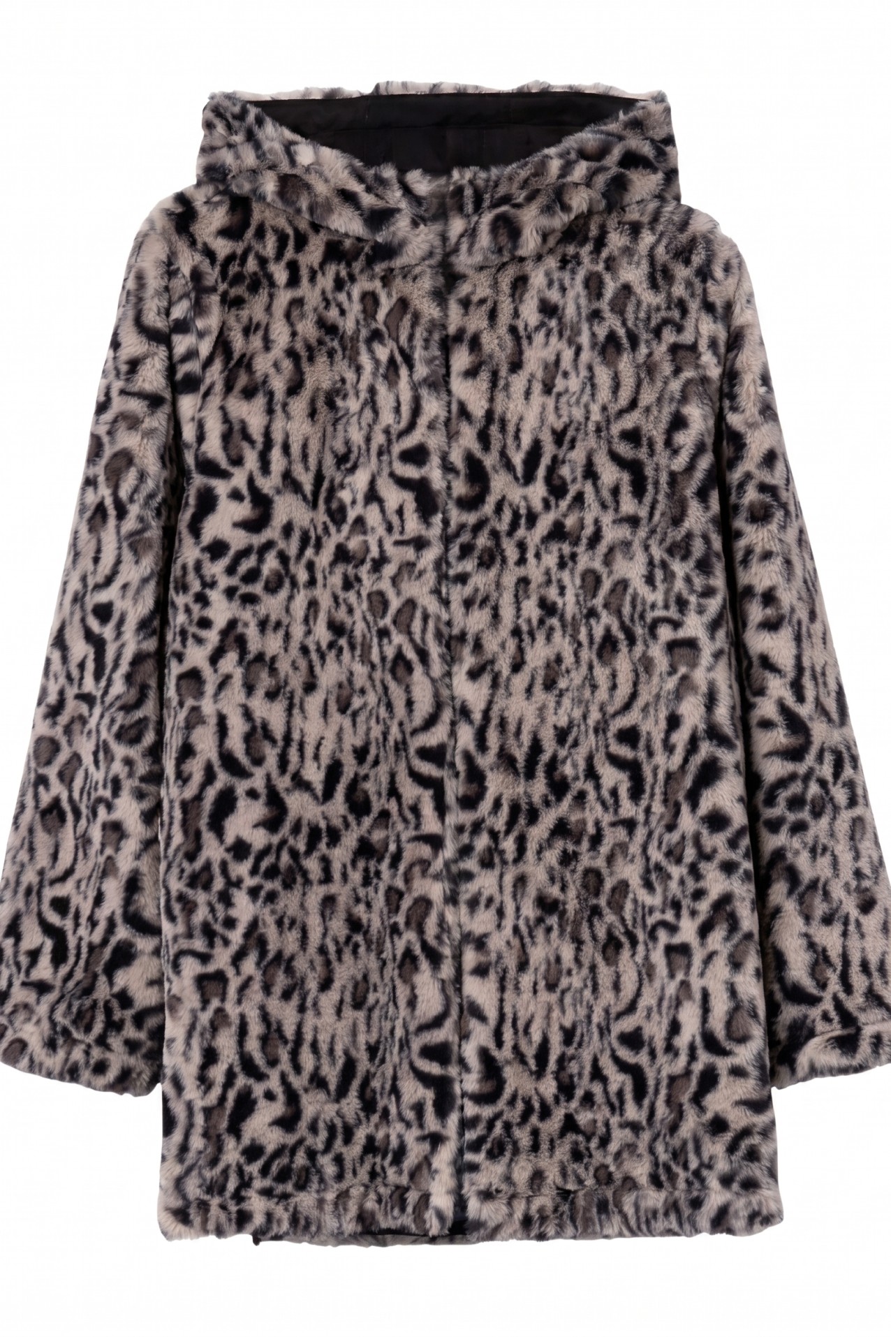 Leopard Print Faux Fur Coat