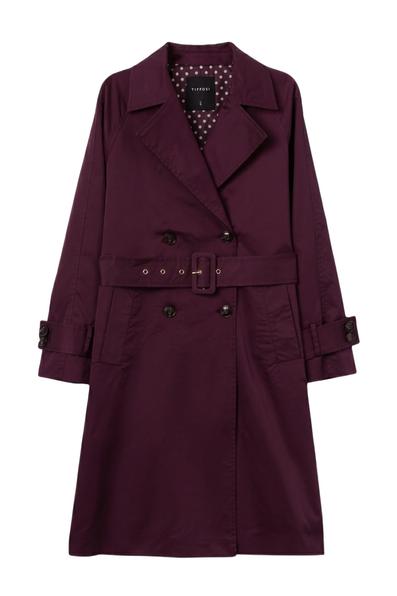 Long trench coat in wine
