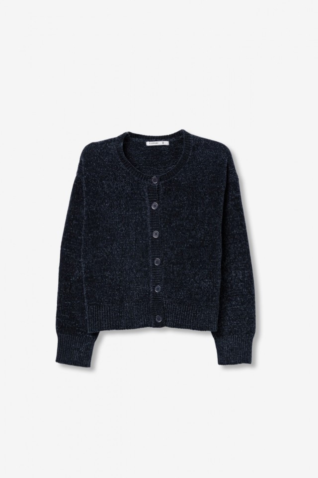 Navy Cropped Button Cardigan Navy Cropped Button Cardigan