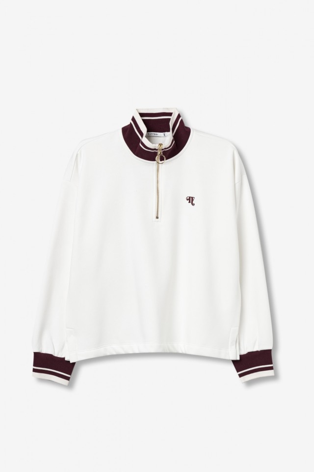 Sweatshirt Cru com Fecho Sweatshirt Cru com Fecho