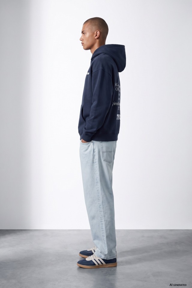 Hoodie azul marinho oversized