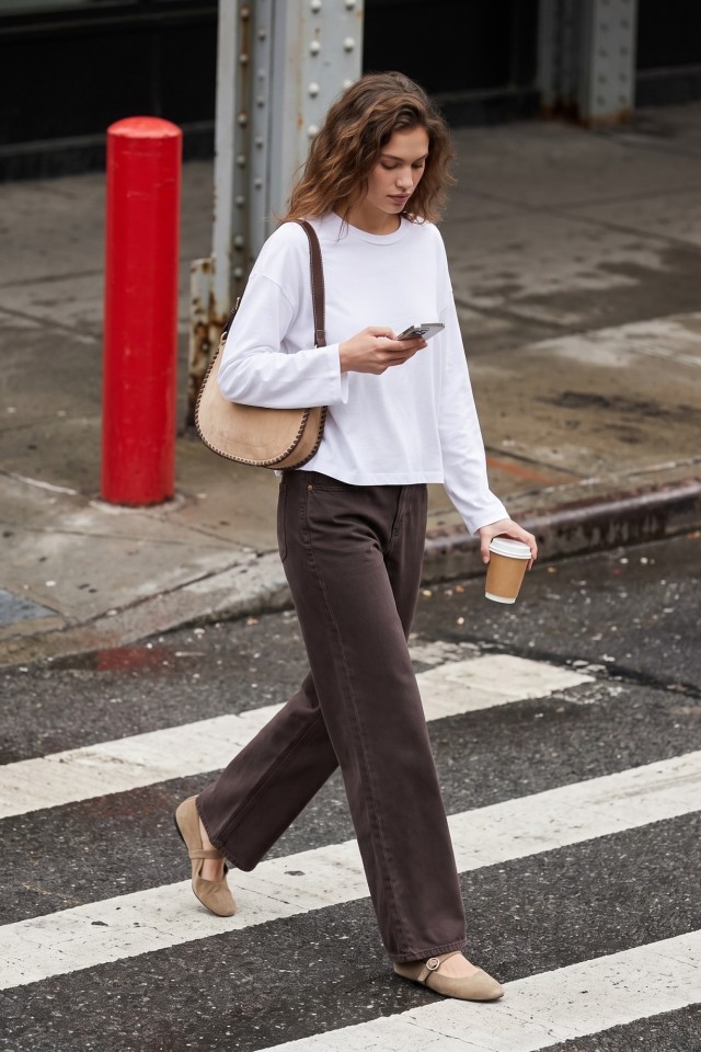 Dark Brown Wide Jeans Dark Brown Wide Jeans