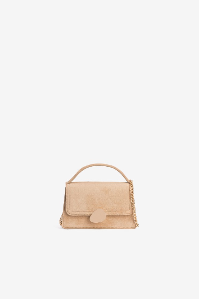 Mala tiracolo bege minimalista