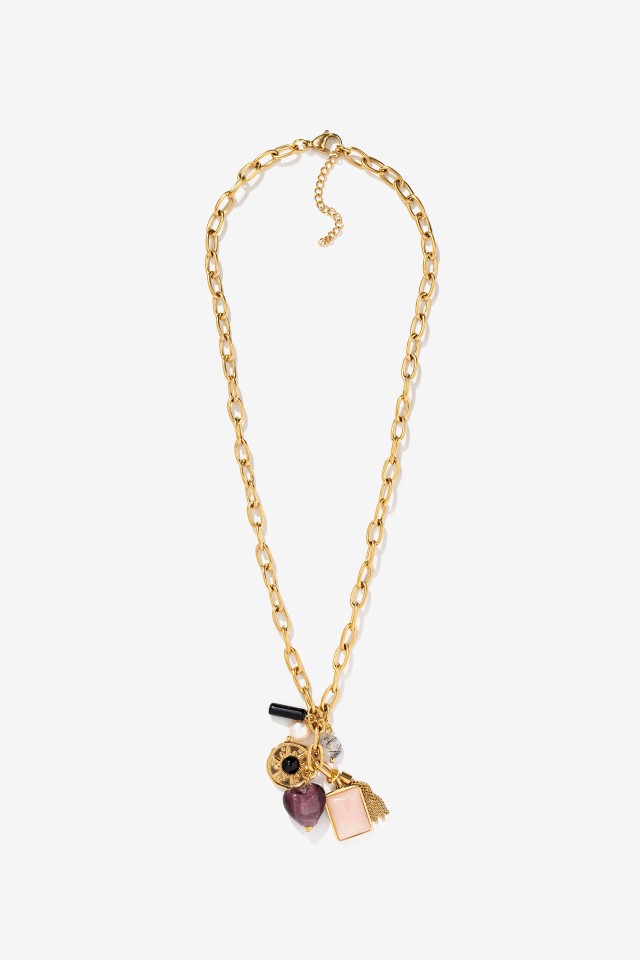 Colar dourado com pendentes