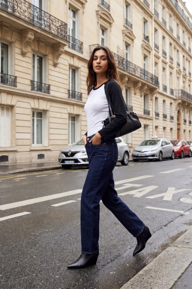 Amber Dark Straight Jeans Amber Dark Straight Jeans