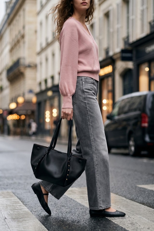 Jeans straight gris vibes urbanas