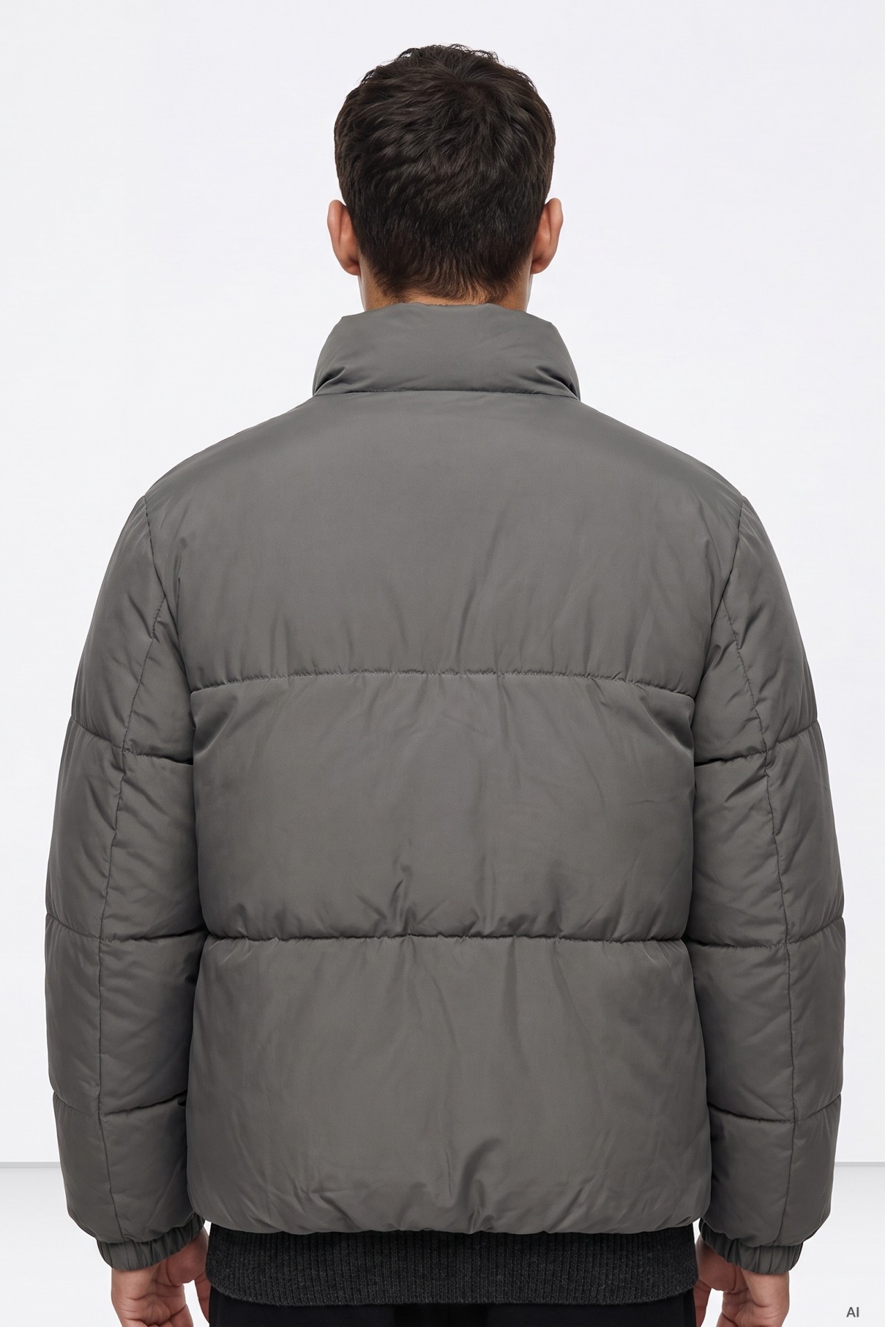 Grey Quilted Puffer Jacket