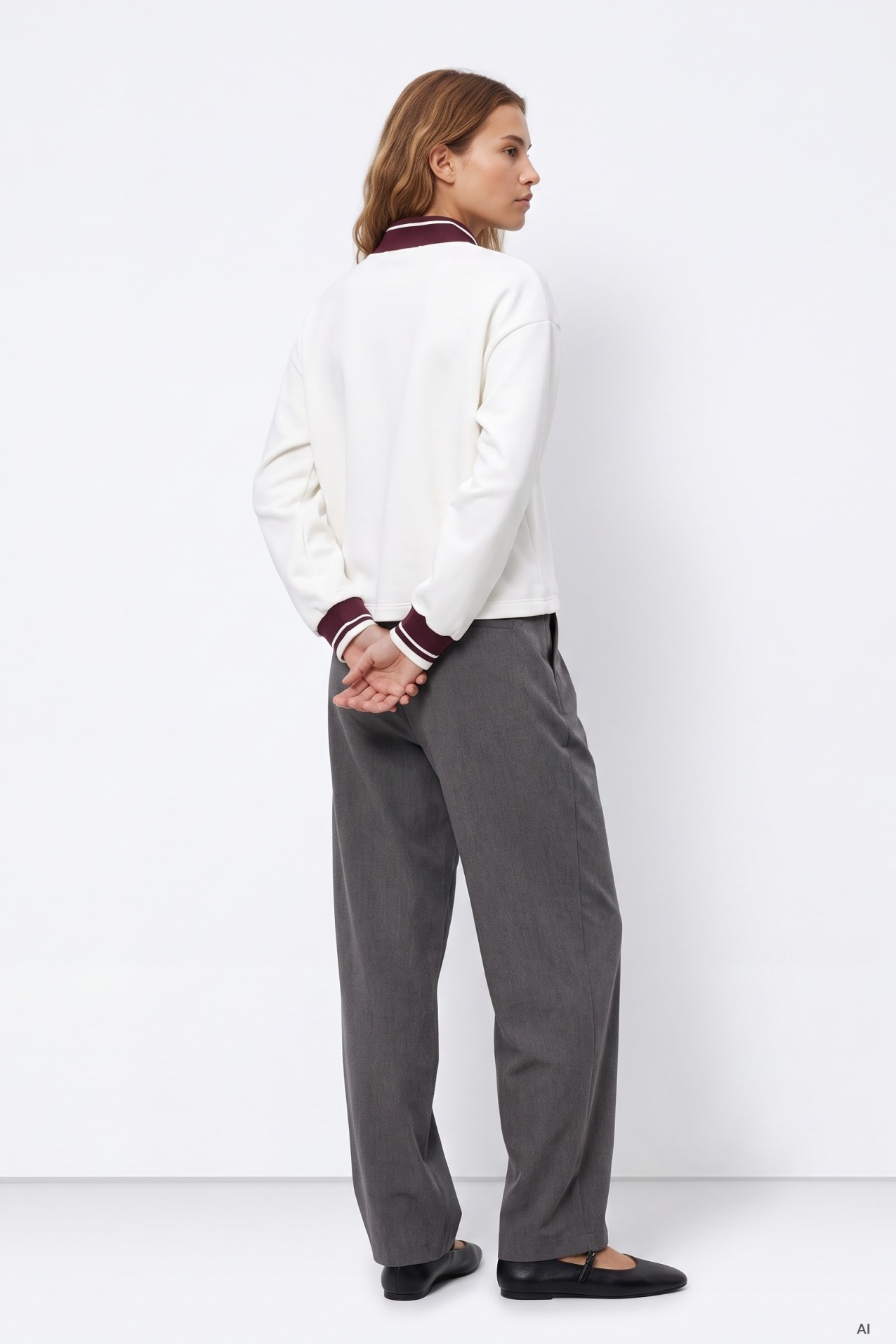 Grey Straight-Leg Trousers