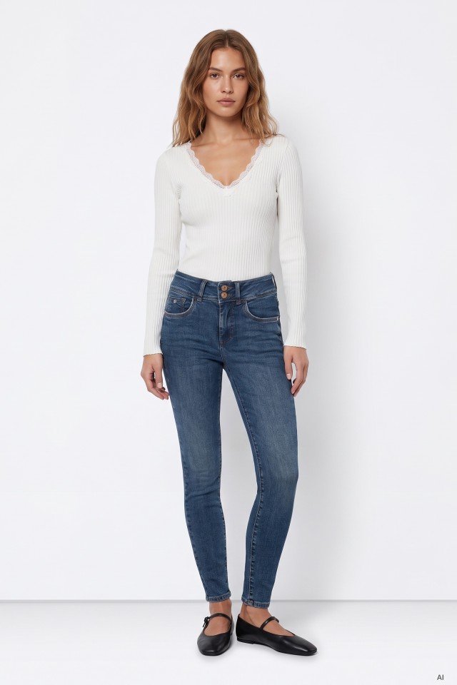 Vaqueros skinny azul doble bot�n