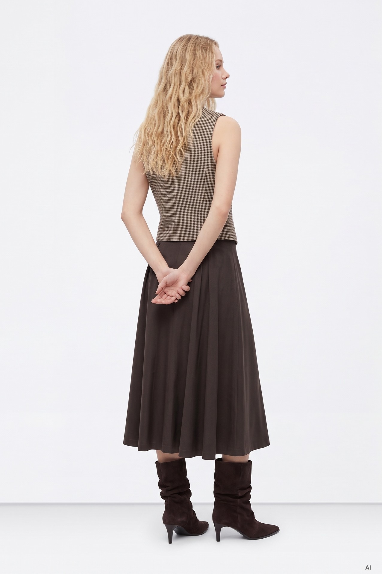 Saia midi chocolate