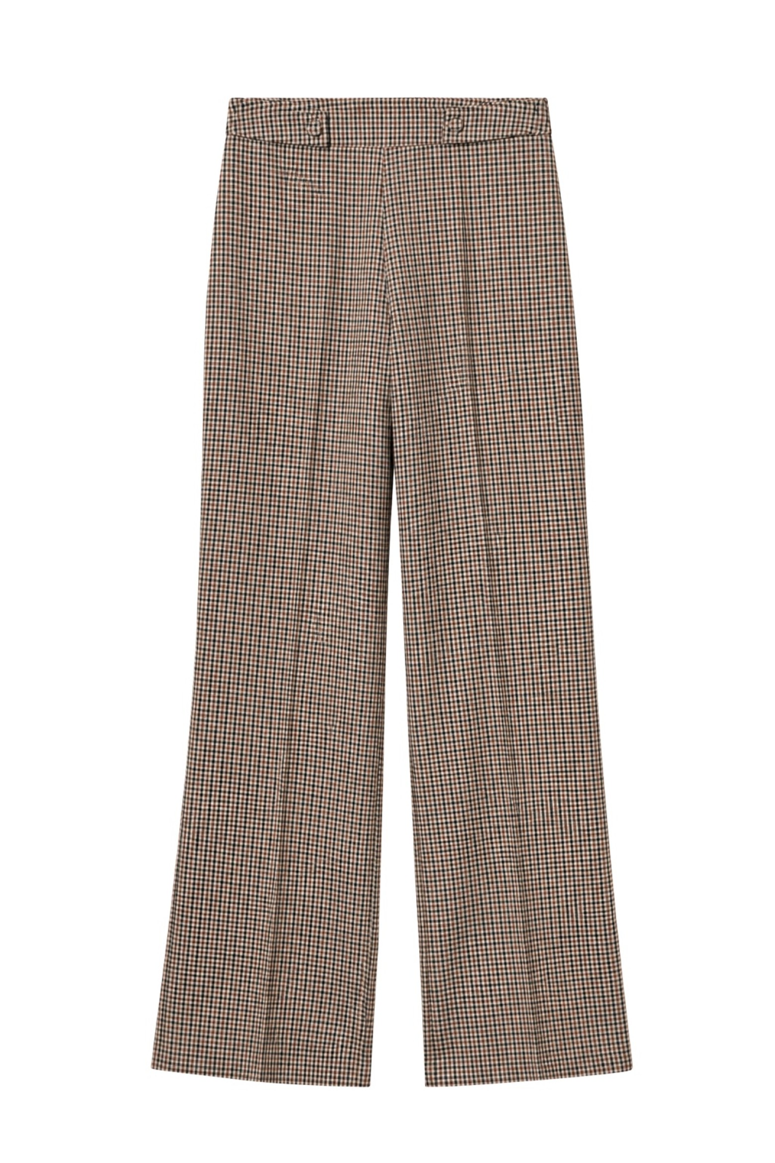 Beige Checked Trousers