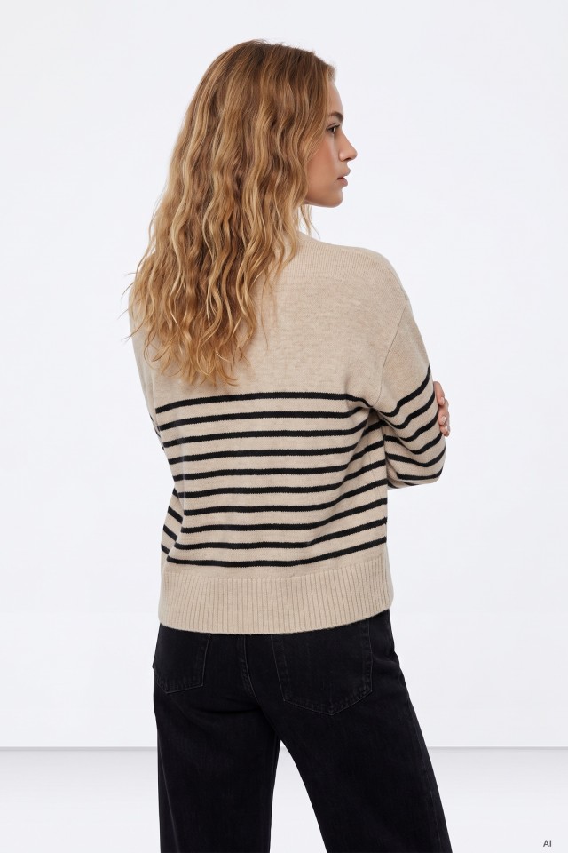 Jersey beige de rayas Jersey beige de rayas