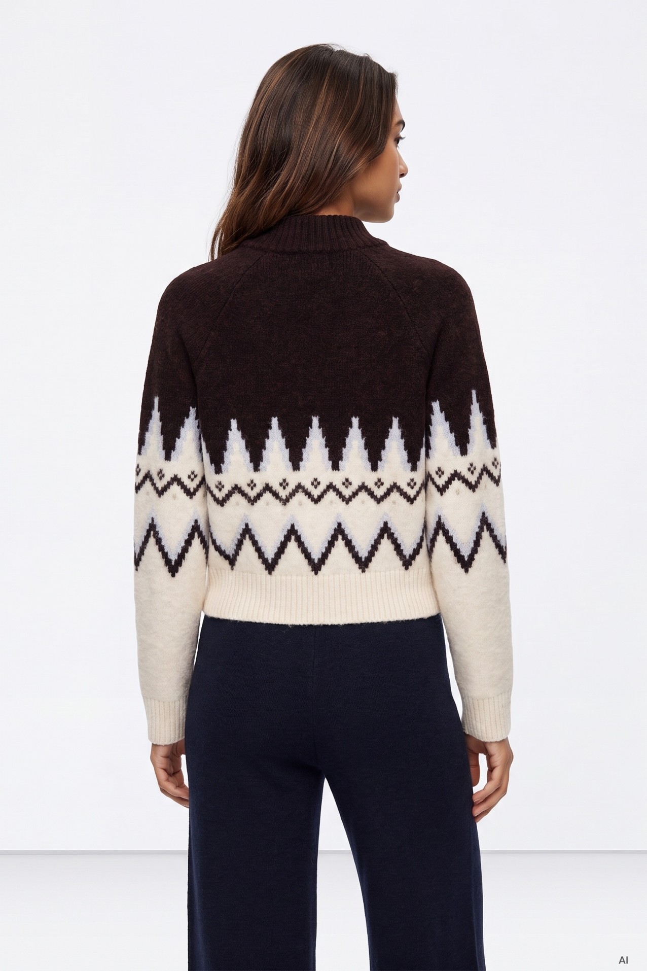 Brown Geometric Cardigan