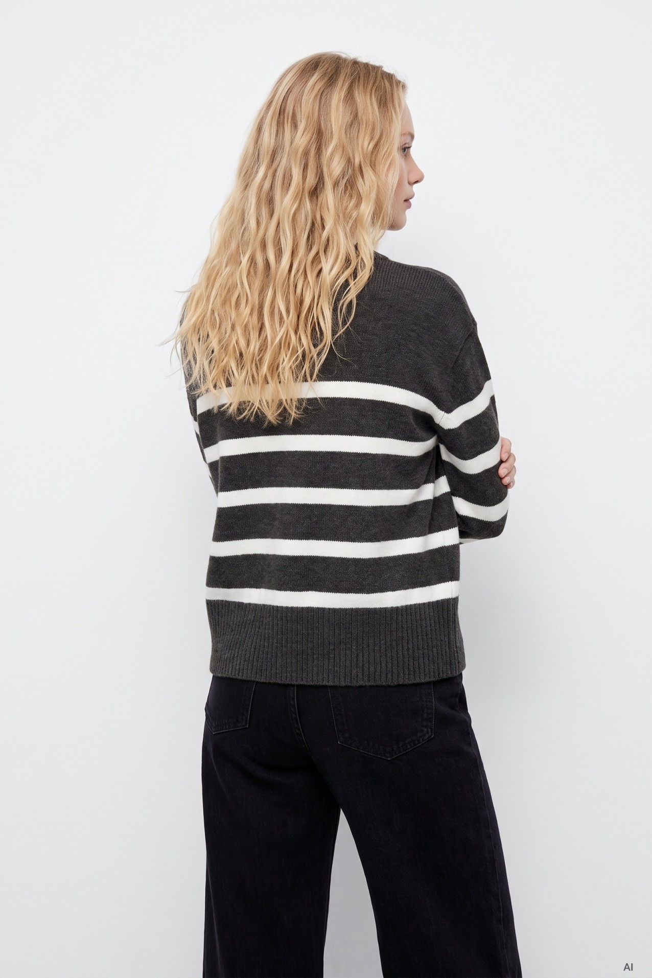 Grey Striped Sweater