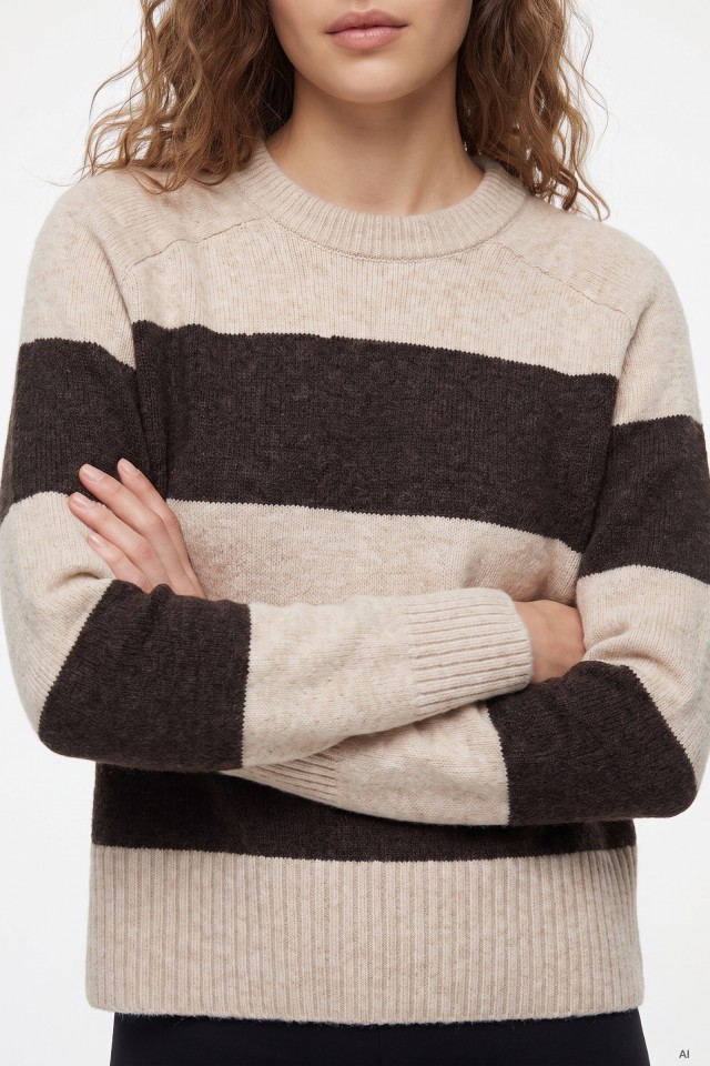 Camisola �s riscas castanhas