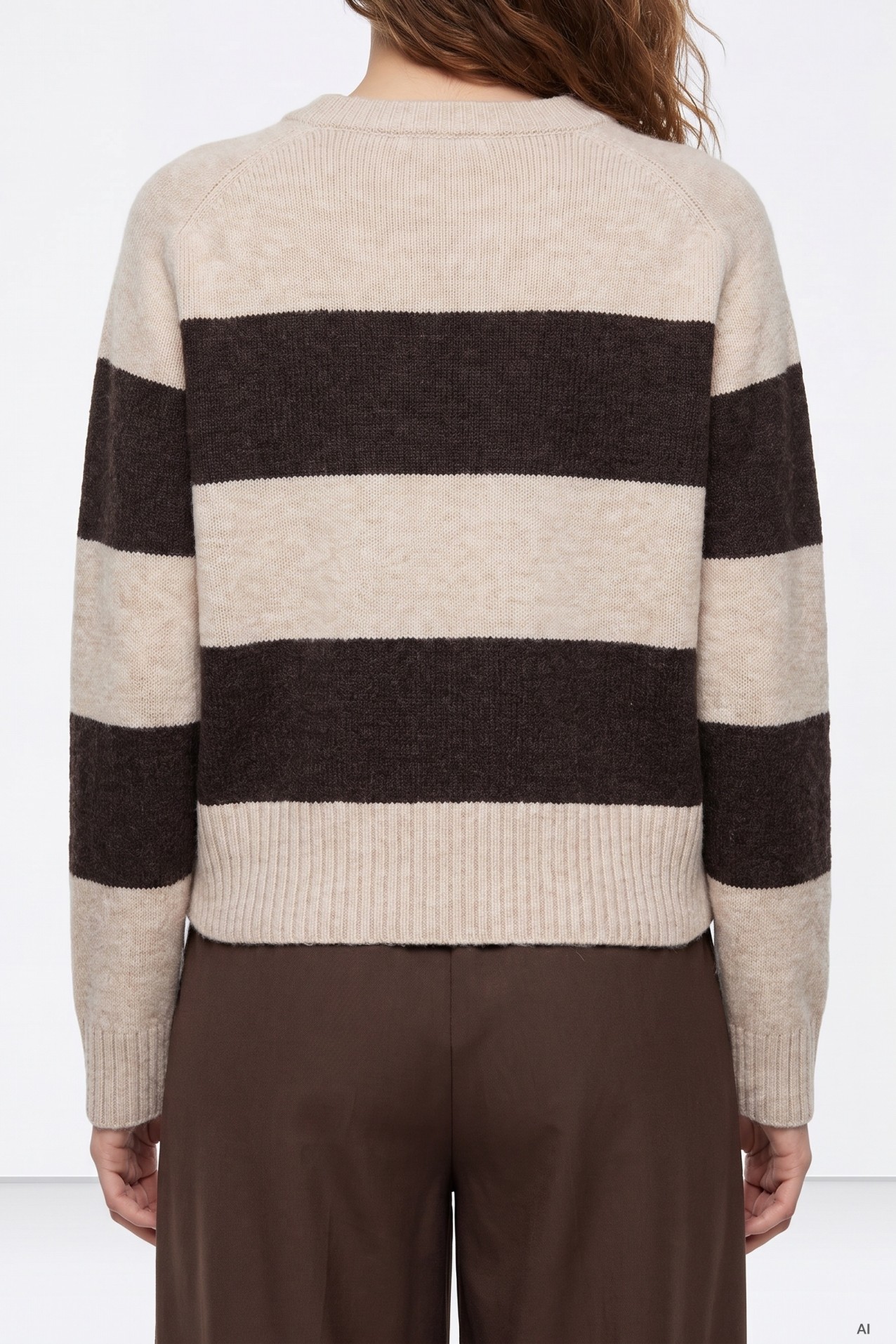 Camisola �s riscas castanhas