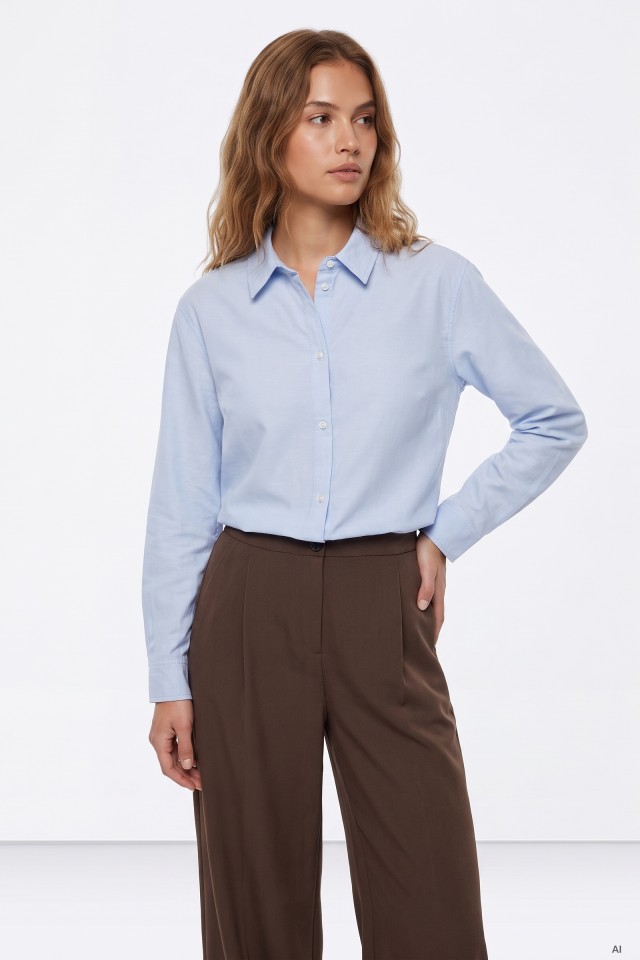 Camisa Manga Larga Azul