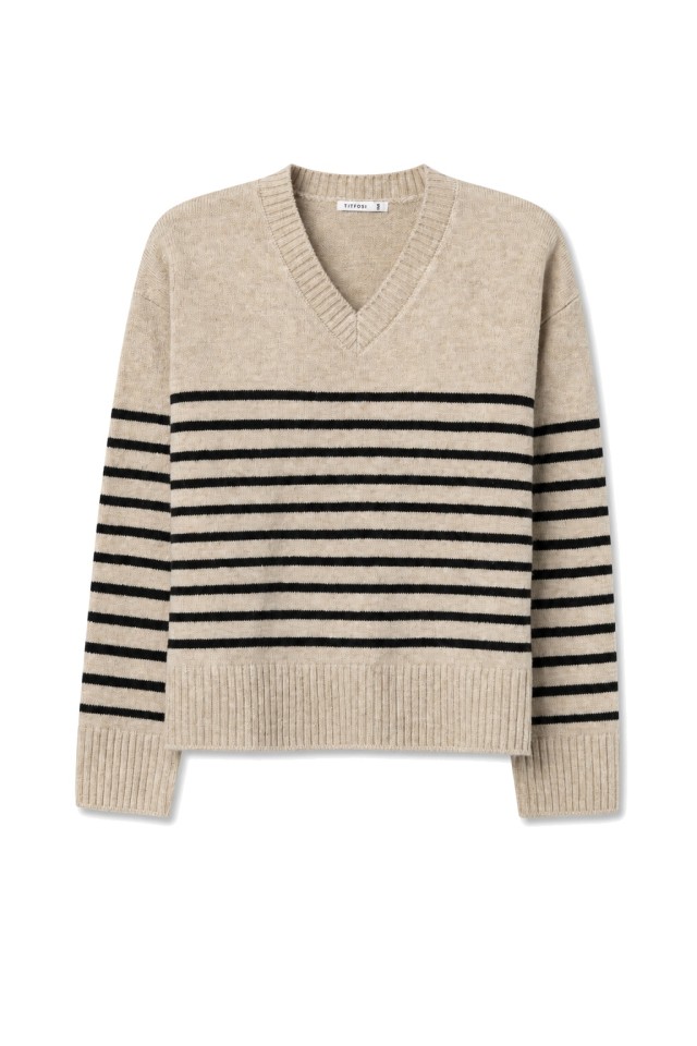 Jersey beige de rayas Jersey beige de rayas