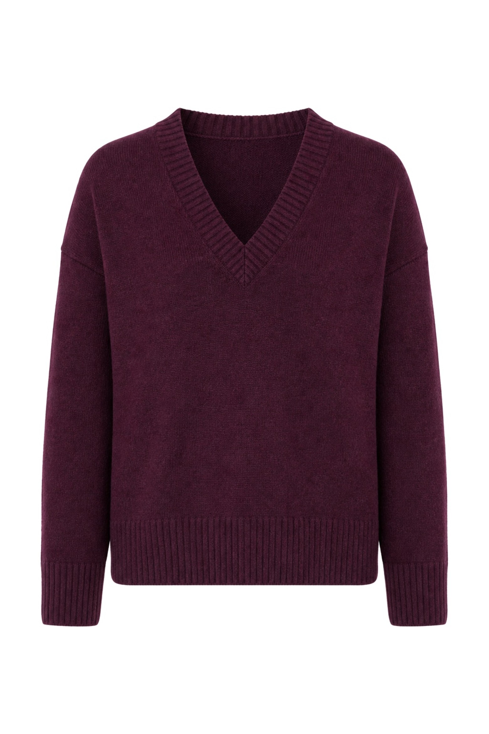 Burgundy V-Neck Sweater