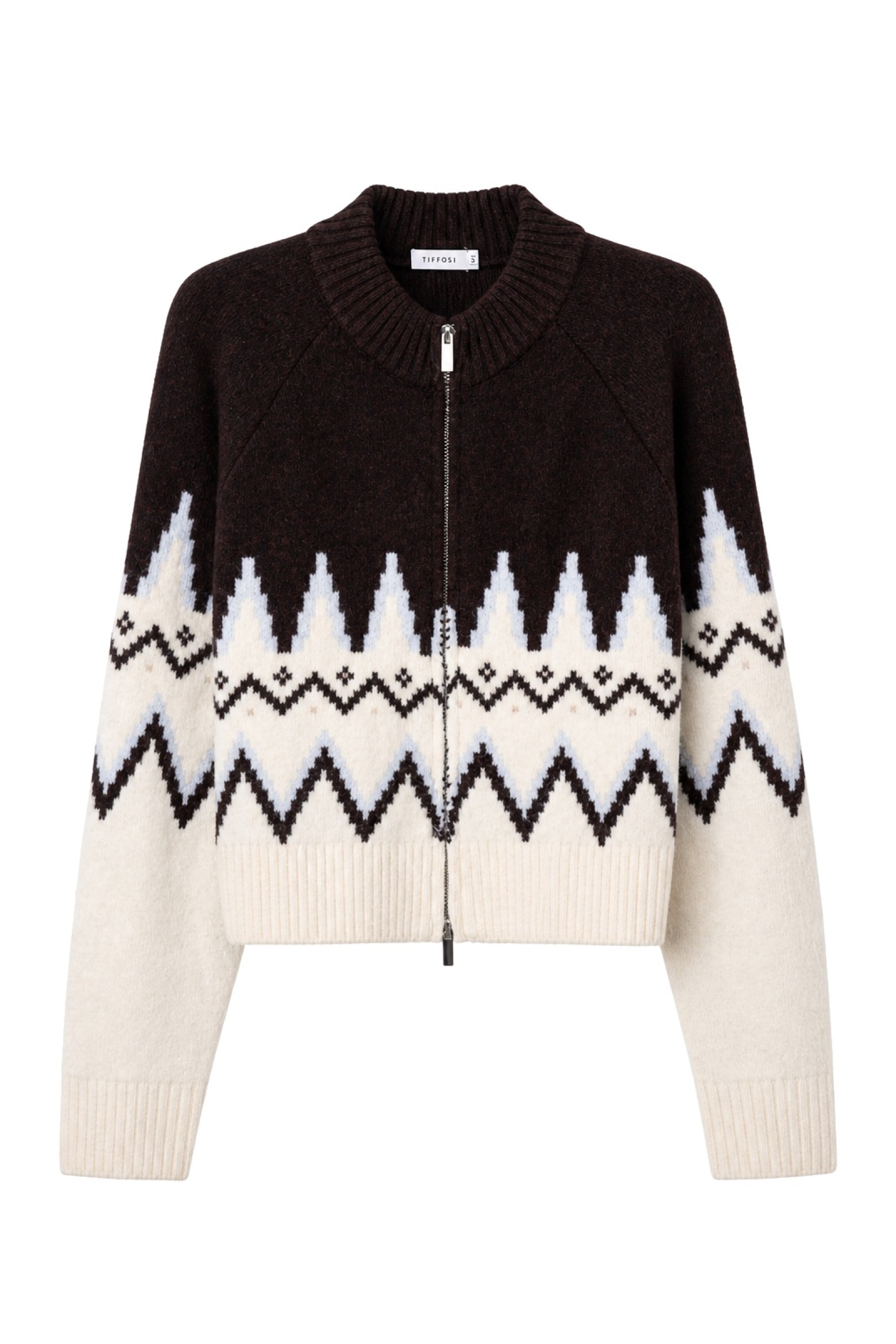 Brown Geometric Cardigan