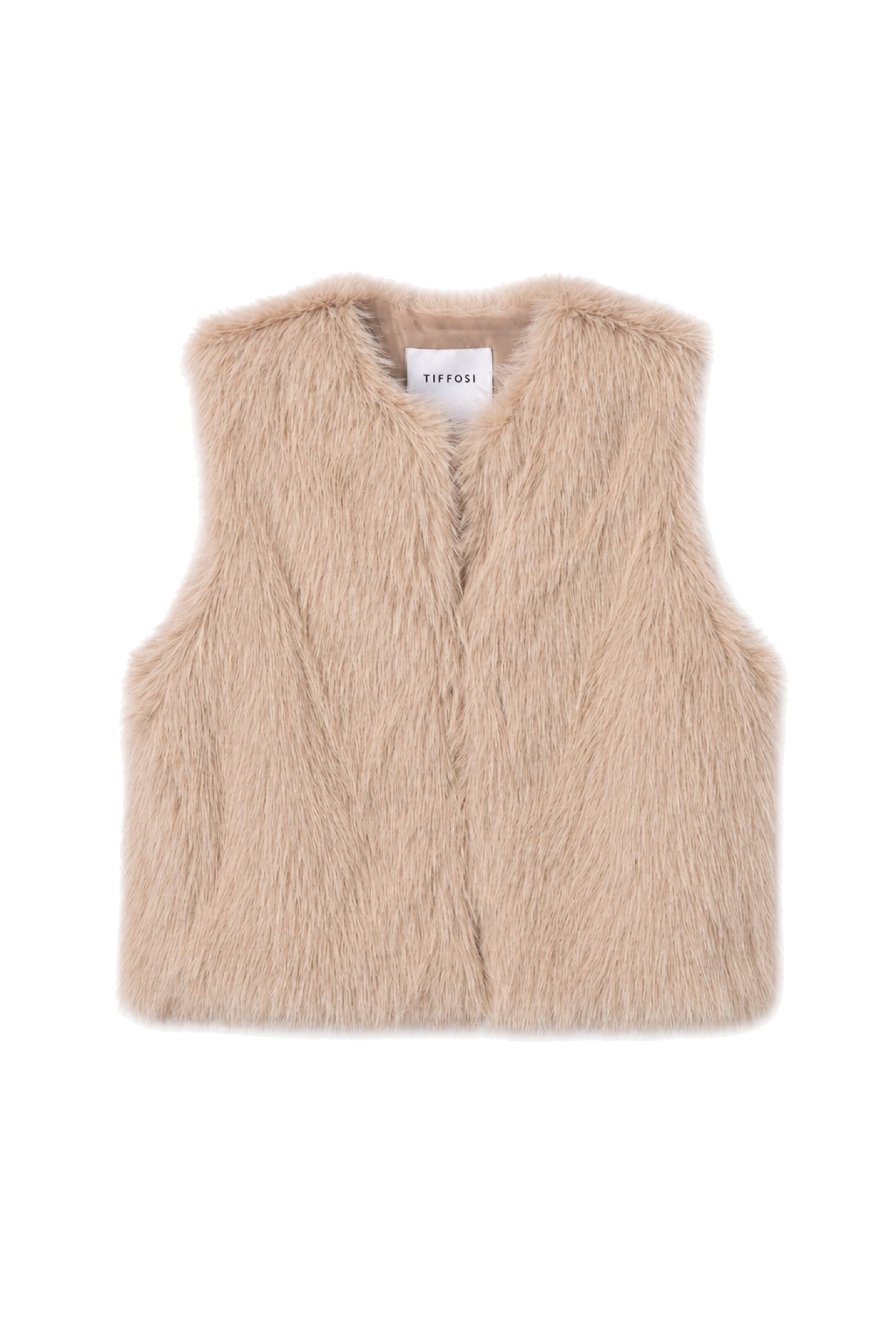 Chaleco beige de pelo