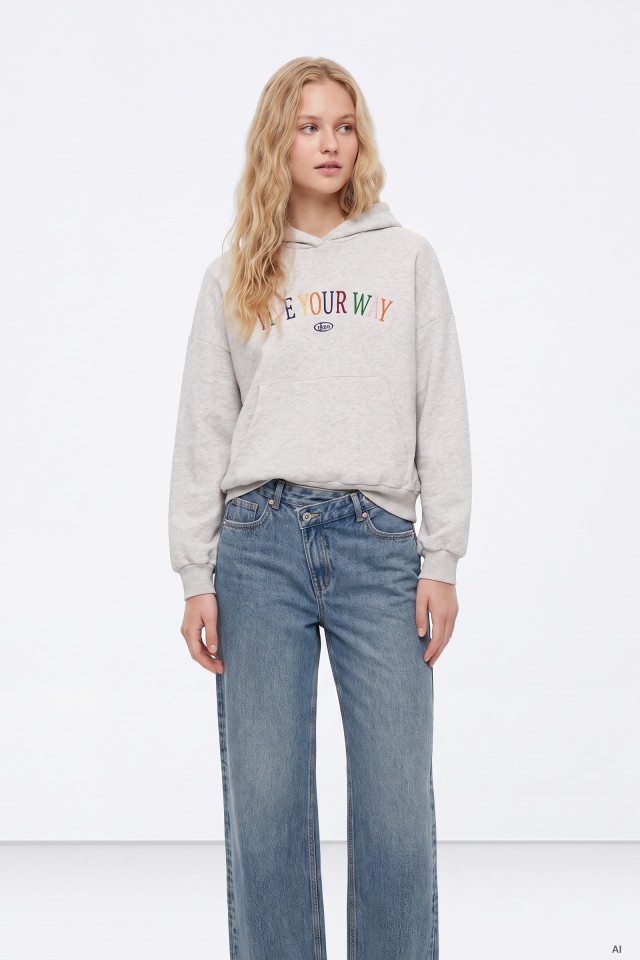 Sudadera Con Capucha Gris